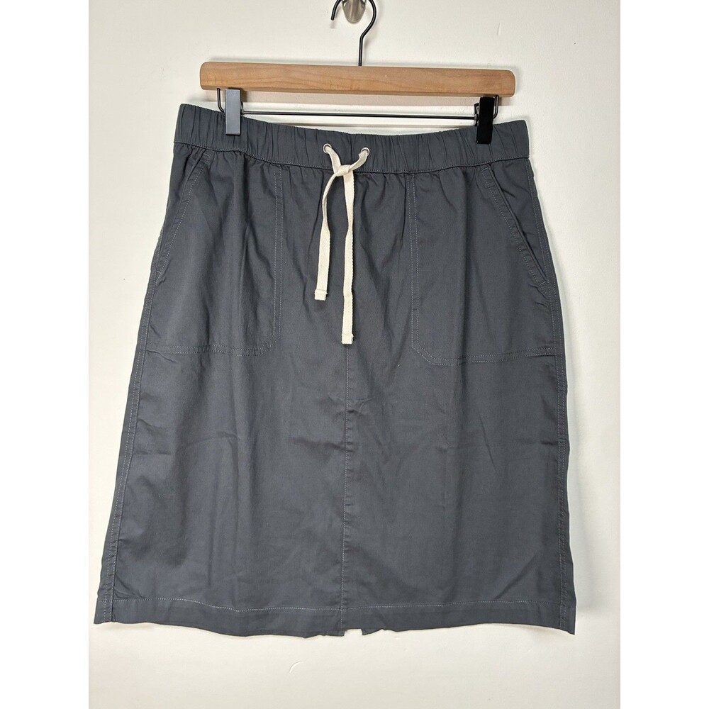 Pact Organic Cotton Daily Twill Skirt Women’s Size L Dark Gray Lightweight NWT